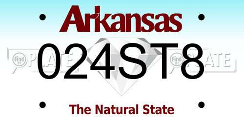 024ST8 Arkansas License Plate