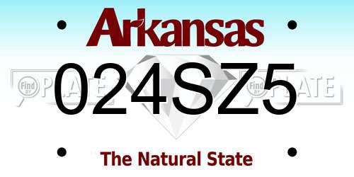 024SZ5 Arkansas License Plate