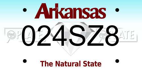 024SZ8 Arkansas License Plate