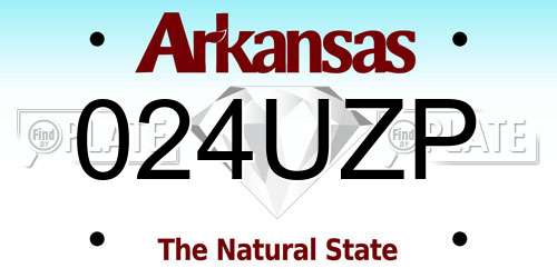 024UZP Arkansas License Plate
