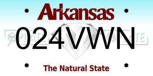 024VWN Arkansas License Plate