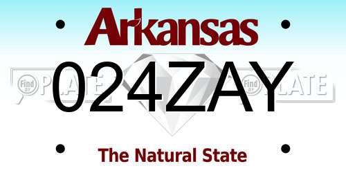 024ZAY Arkansas License Plate