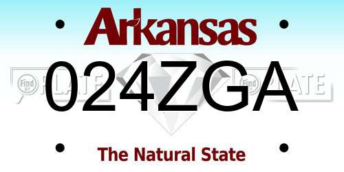 024ZGA Arkansas License Plate
