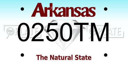 0250TM Arkansas License Plate