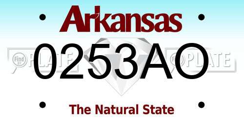 0253AO Arkansas License Plate
