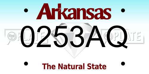 0253AQ Arkansas License Plate