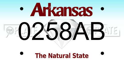 0258AB Arkansas License Plate