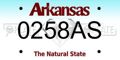 0258AS Arkansas License Plate