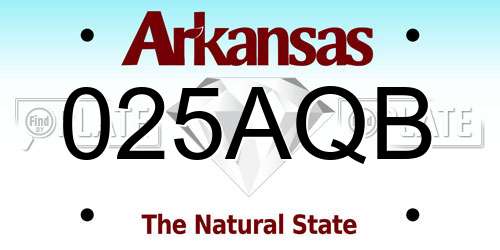 025AQB Arkansas License Plate