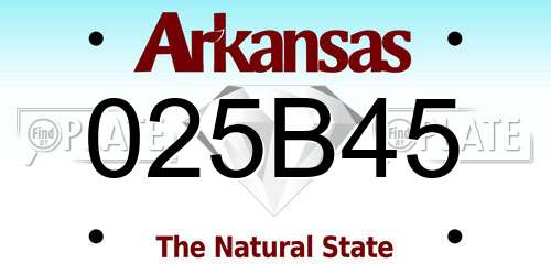 025B45 Arkansas License Plate