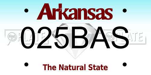 025BAS Arkansas License Plate