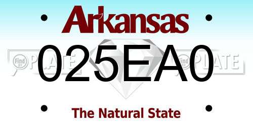025EA0 Arkansas License Plate