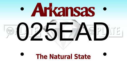 025EAD Arkansas License Plate