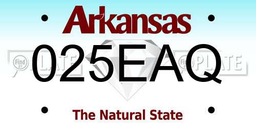 025EAQ Arkansas License Plate