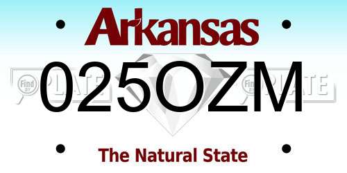025OZM Arkansas License Plate