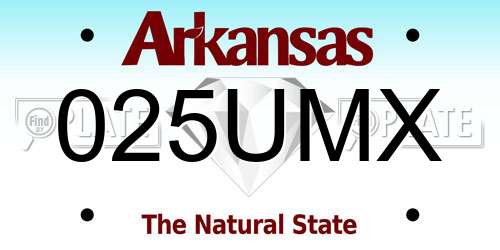025UMX Arkansas License Plate