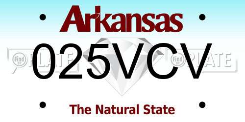 025VCV Arkansas License Plate