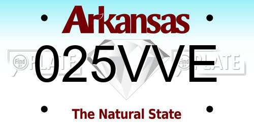 025VVE Arkansas License Plate