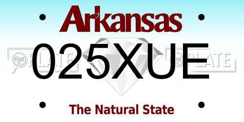 025XUE Arkansas License Plate