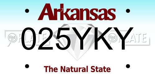 025YKY Arkansas License Plate