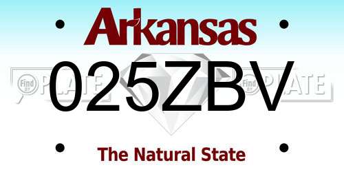 025ZBV Arkansas License Plate