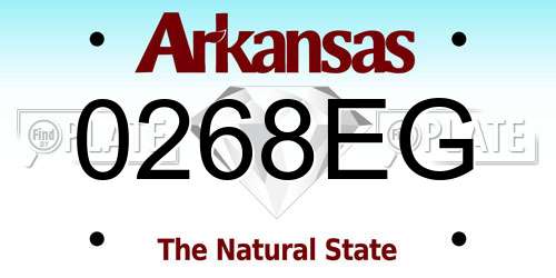 0268EG Arkansas License Plate