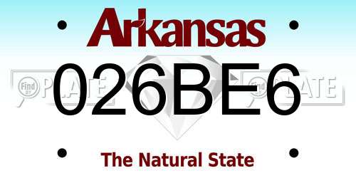 026BE6 Arkansas License Plate