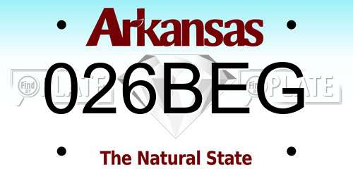 026BEG Arkansas License Plate