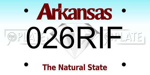 026RIF Arkansas License Plate