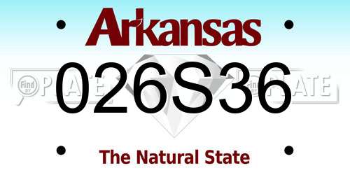 026S36 Arkansas License Plate