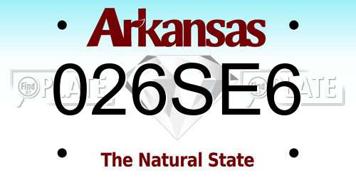 026SE6 Arkansas License Plate