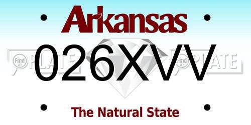 026XVV Arkansas License Plate