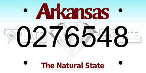 0276548 Arkansas License Plate