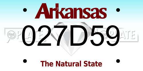 027D59 Arkansas License Plate