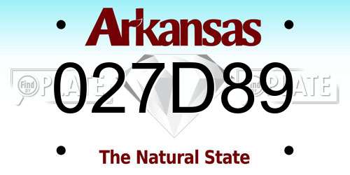 027D89 Arkansas License Plate
