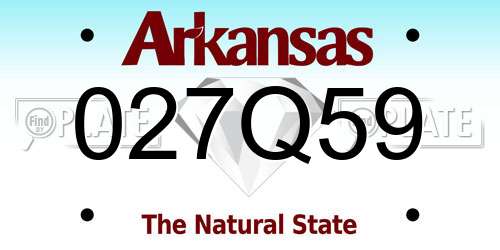 027Q59 Arkansas License Plate