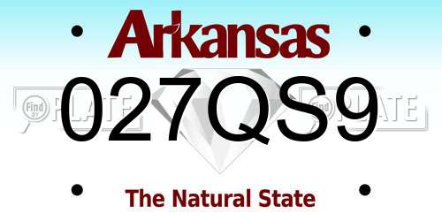 027QS9 Arkansas License Plate