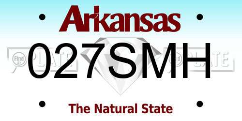 027SMH Arkansas License Plate