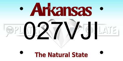 027VJI Arkansas License Plate