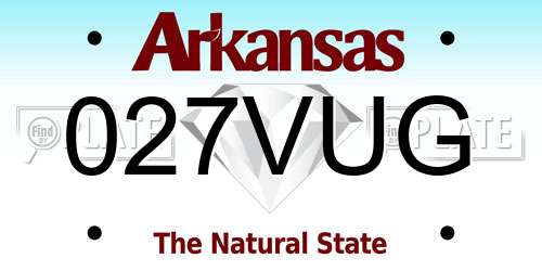 027VUG Arkansas License Plate