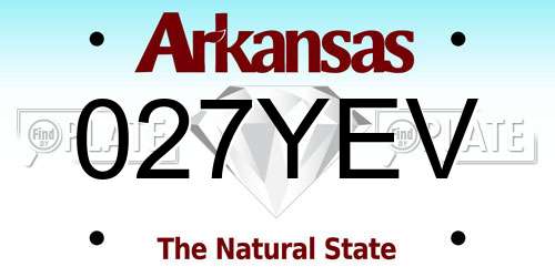 027YEV Arkansas License Plate