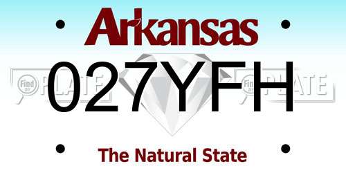 027YFH Arkansas License Plate