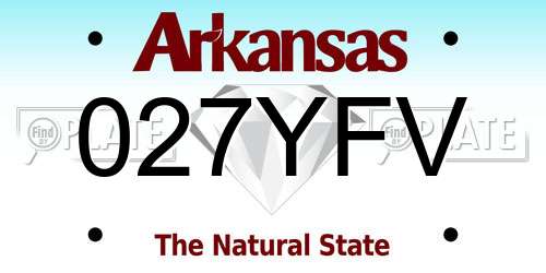 027YFV Arkansas License Plate