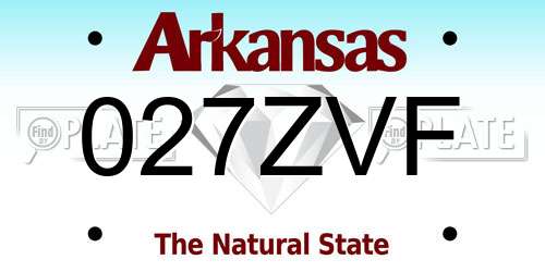 027ZVF Arkansas License Plate