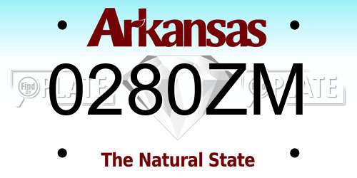 0280ZM Arkansas License Plate