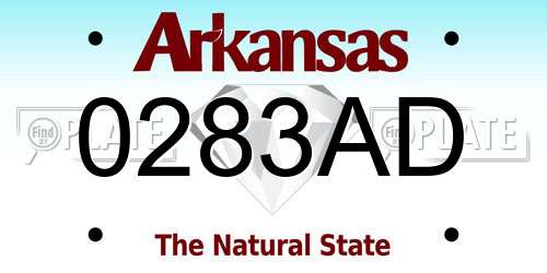 0283AD Arkansas License Plate