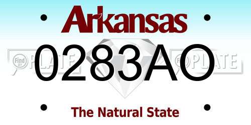 0283AO Arkansas License Plate