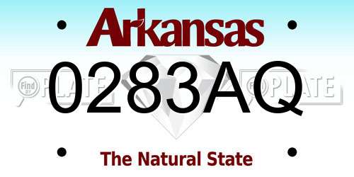 0283AQ Arkansas License Plate