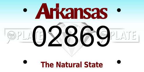 02869 Arkansas License Plate