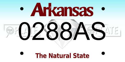 0288AS Arkansas License Plate